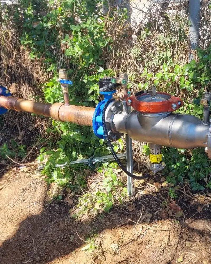 Water main and backflow prevention installation